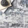Lucian Abstract Machine Washable Runner Rug for Living Room Bedroom Dining Room Entryway Hallway Kitchen, Blue Grey/Ivory