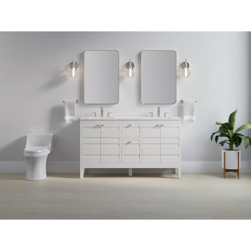 Helst 60-In Bathroom Vanity Set, White
