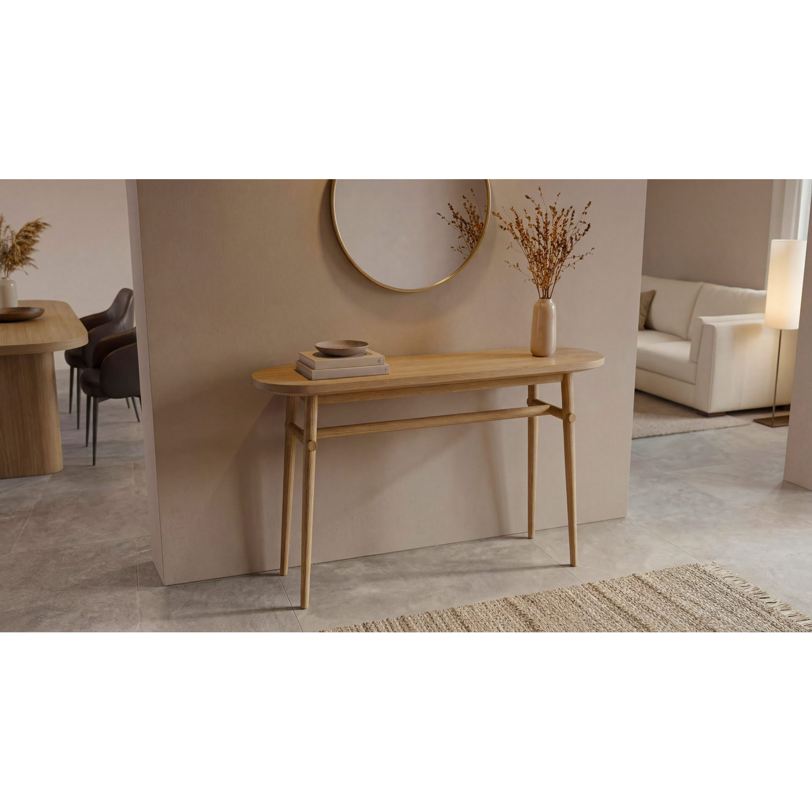 Madrid 55.12'' Console Table, Natural