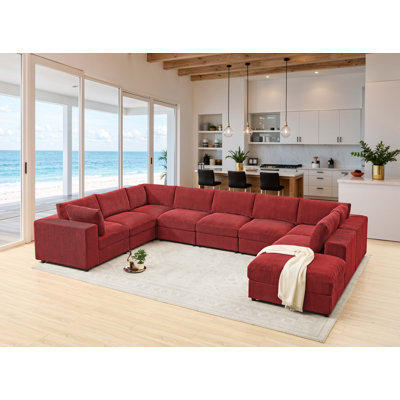 Canapé modulaire en velours côtelé Combewarington