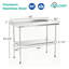 Table de travail robuste en acier inoxydable de calibre 18 de 30 po x 48 po avec dosseret et tablette de 4 po - Certifié NSF pour les cuisines de restaurant