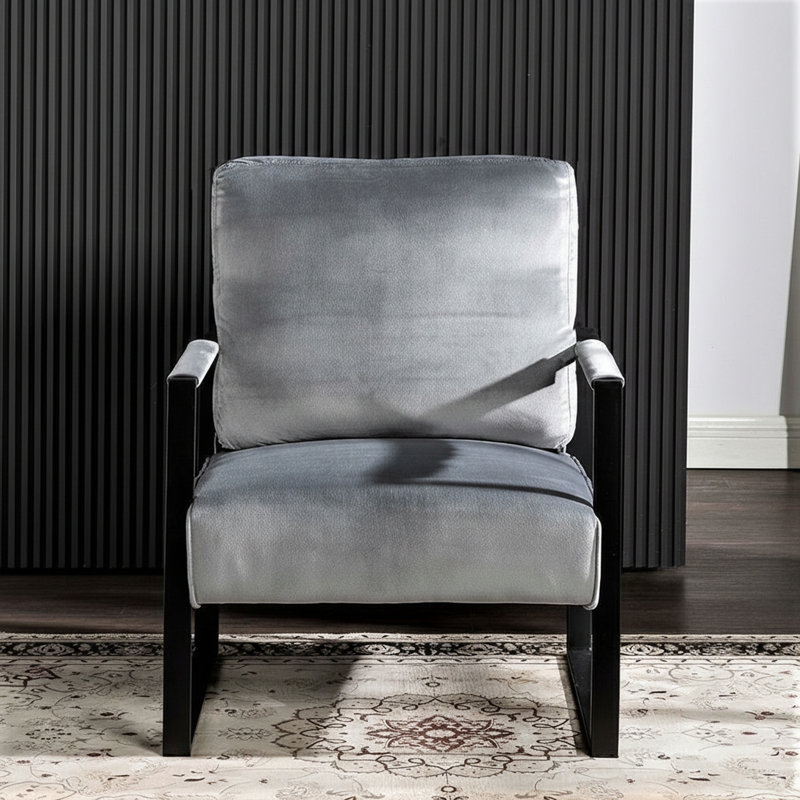 Chaise d'appoint classique Mid Century Modern, Gris