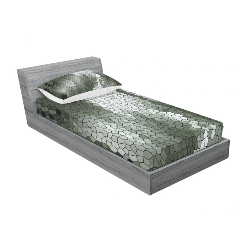 Ensemble de draps à motif géométrique, Ensemble de draps pour lit simple TG avec drap-hou