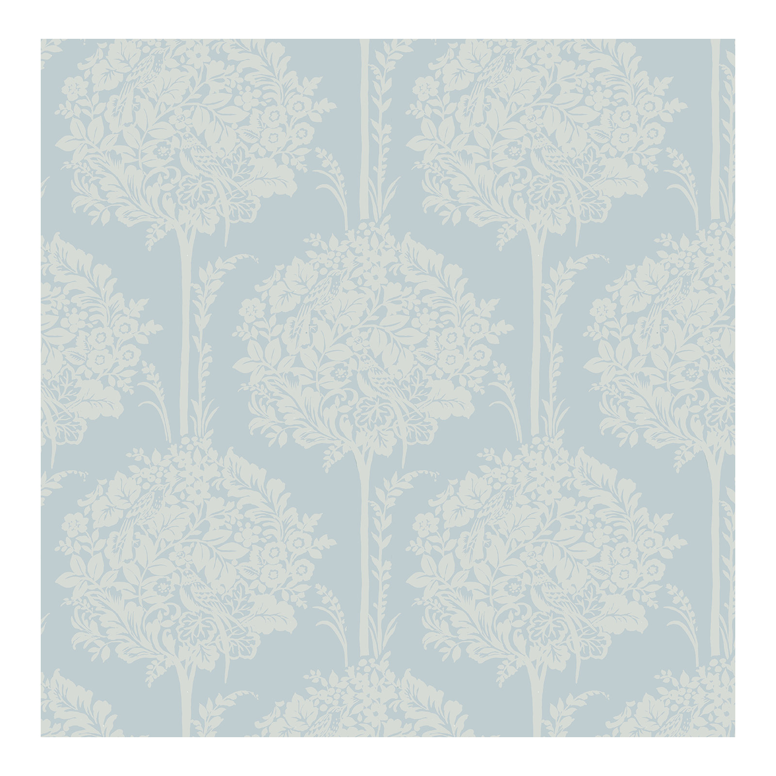 Erelina Floral Wallpaper, Light Blue