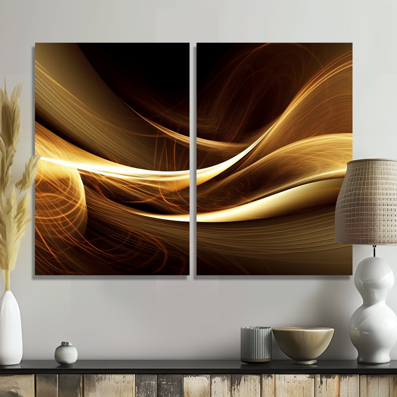Canapé doré sur toile moderne, Wrapped Canvas, Does Not Apply, 36" H x 48" W