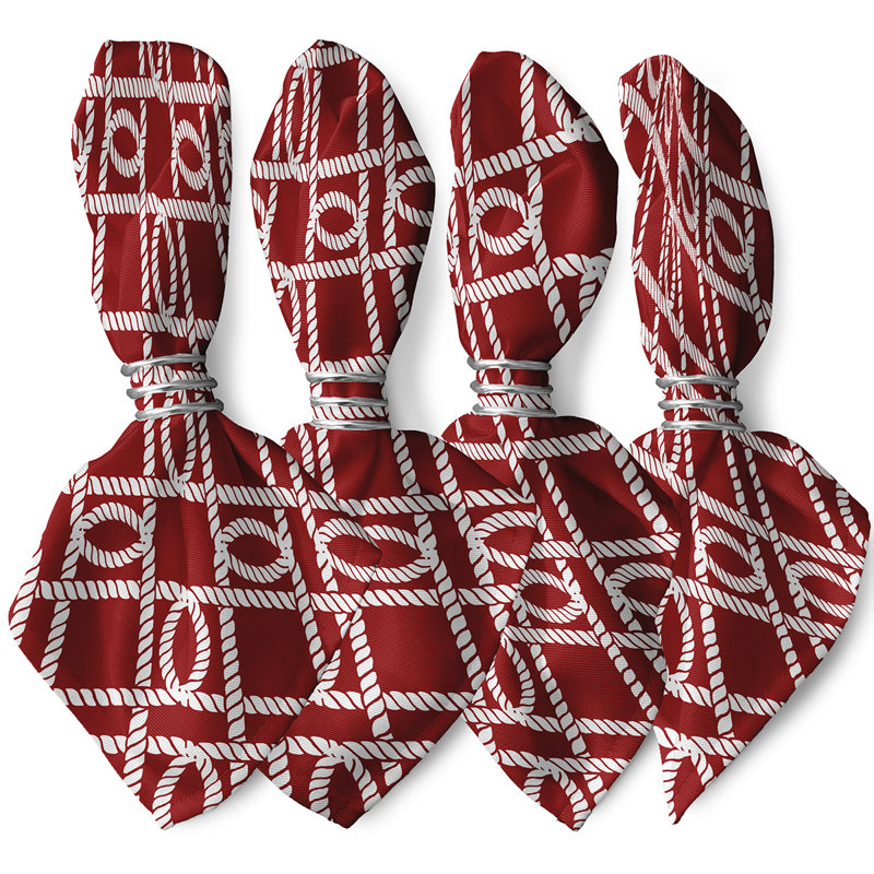 Ensemble de serviettes 4 pièces Ludwig, L 18 po x L 18 po, Rouge