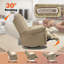  Fauteuil inclinable à bascule pivotant à deux moteurs pour le salon, fauteuil inclinable surdimensionné sans accoudoirs à bascule en forme de coquillage, coussin moelleux en tissu épais, doux et confortable, beige-129176150