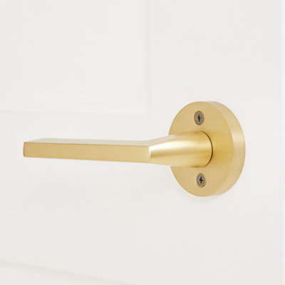 Champagne Solid Brass Lever Door Handle – Satin Gold