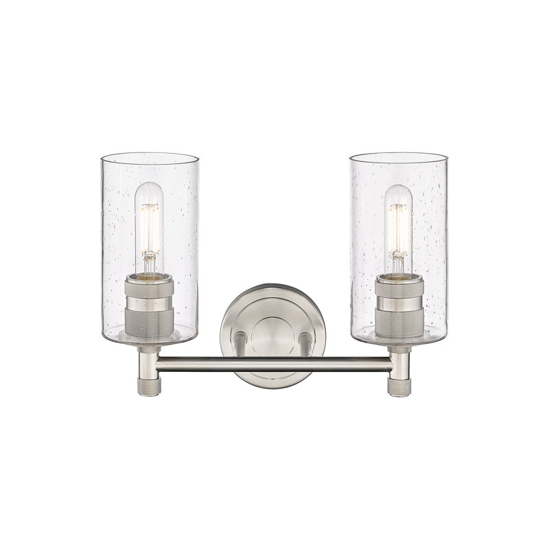 Éclairage pour meuble-lavabo mural 2 lumières Crown Point, Grainé, Nickel satiné