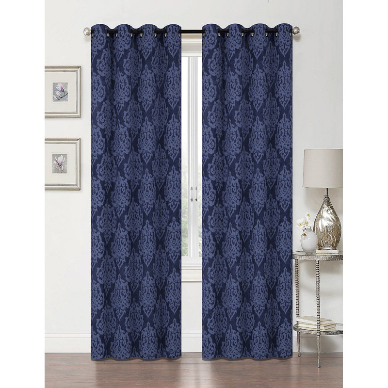 Paire de rideaux occultant Kaelyn , Bleu marine