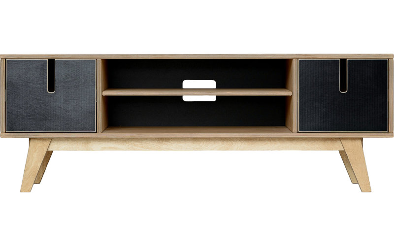 TV Stand for TVs up to 60", White oilwaxed, Black painted