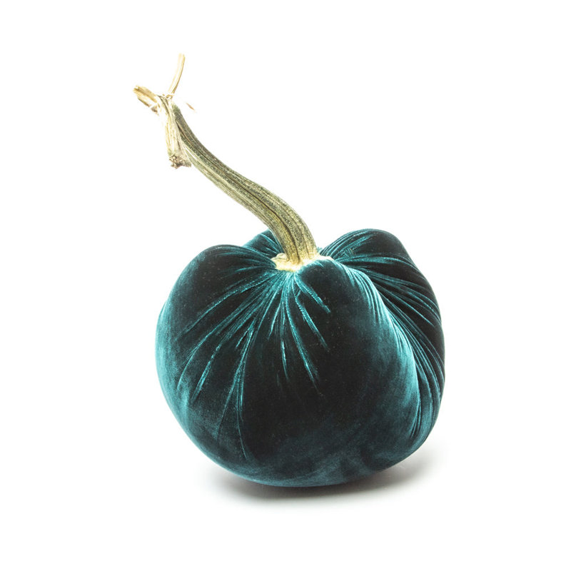 Sea Silk Velvet Pumpkin, 13" H x 11" W x 11" D