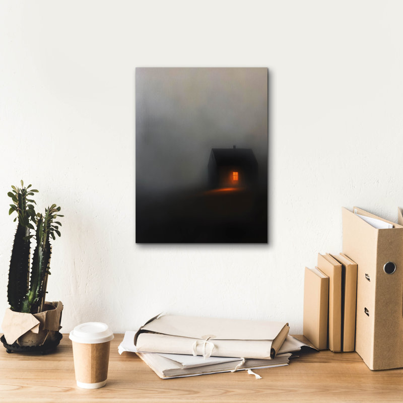 «House In Fog» par Svetlana Aleynikova, art mural sur toile, H 16 po x l 12 po