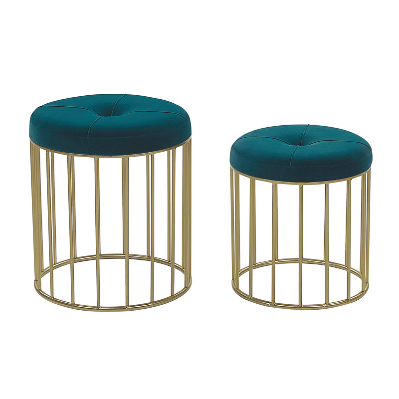 Manufactured Wood Accent Stool, Blue