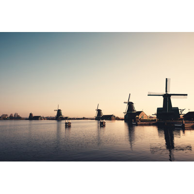 Zaanse Schans Windmills by Borchee - Wrapped Canvas Print