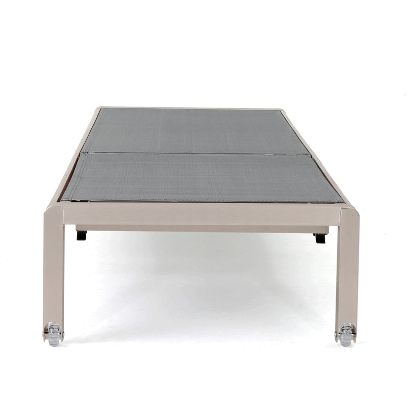 Chaise longue inclinable simple Caggiano, Gris clair, 2