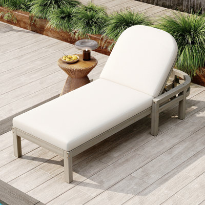 Chaise longue d'extérieur avec dossier arqué et dossier réglable à 5 positions