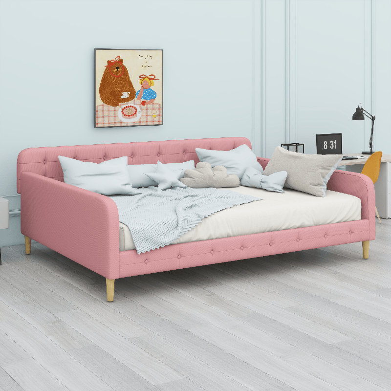 Upholstered Daybed, Pink