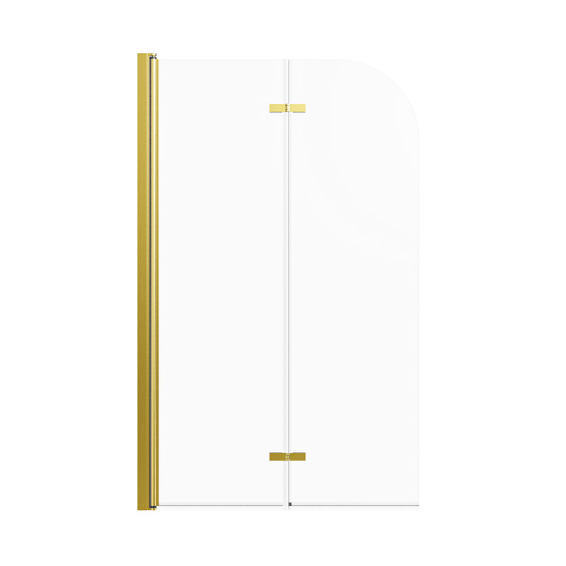 34 Inch Width 58 Height Bathroom Pivot Tub Door, 1/4" (6mm) Clear Tempered Glass, Brushed Gold Finish, Lifting Structure 34" W X 58" H Shower Thick Design