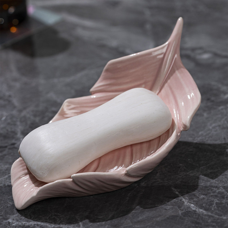 Porte-savon en céramique pour salle de bain, Pink