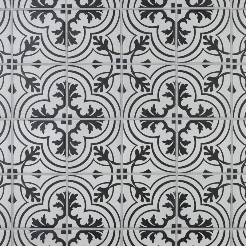 Twenties Mini 4" x 4" Ceramic Patterned Wall & Floor Tile