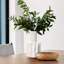 Modern Minimalist Stoneware Vase, White Textured Decorative Table Vase for Home Décor, 11.8"H-653920084