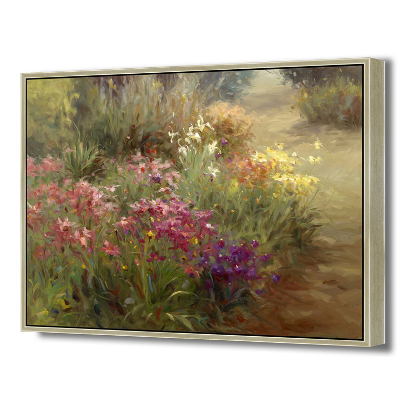Garden Sonata In Bloom Print, Brown, 32" H x 42" W
