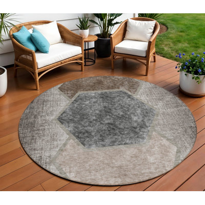 Tapis rond 8 po taupe