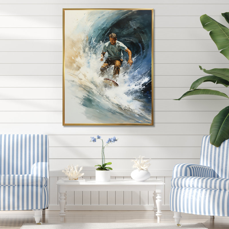 Beach Photo Surfers Paradise I - impression, H 40 po x l 30 po x P 1,5 po, Cadre flottant doré