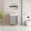 Meuble-lavabo à tablettes ouvertes de 21,6 po avec lavabo en céramique et porte à fermeture douce, armoire de rangement à tablettes ouvertes sur le côté droit, assemblage requis-69359286