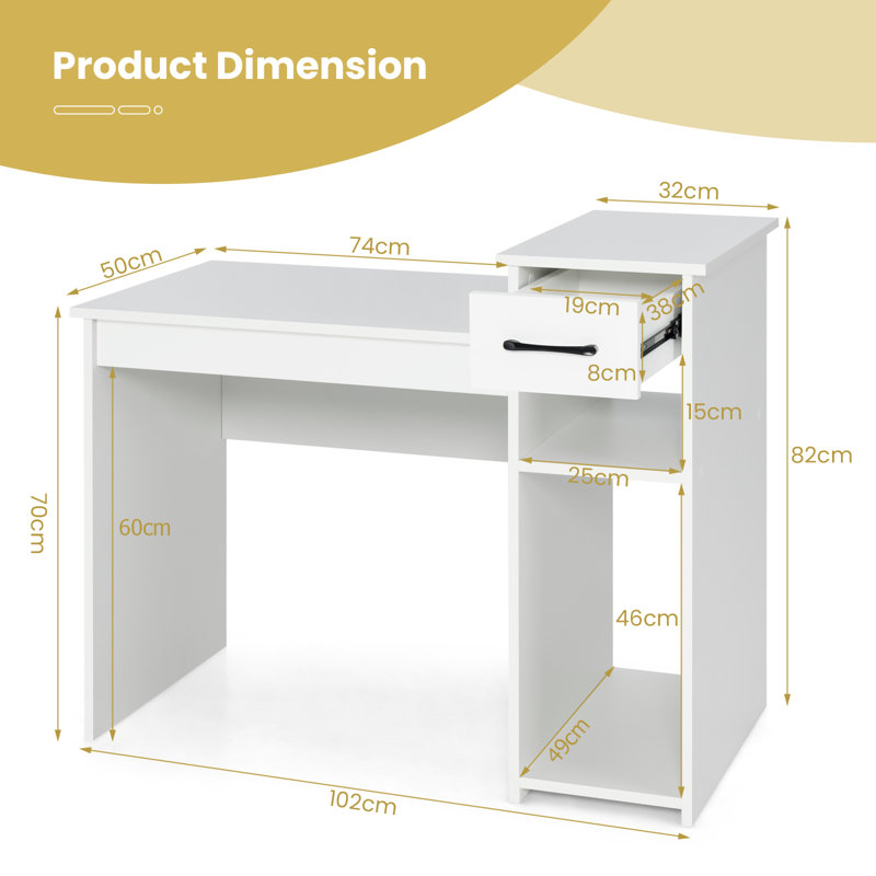 Neliyah Computer Desk, White