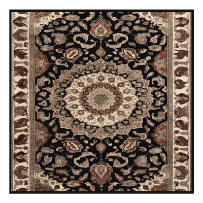 Machine Washable Persian Brown Area Rug