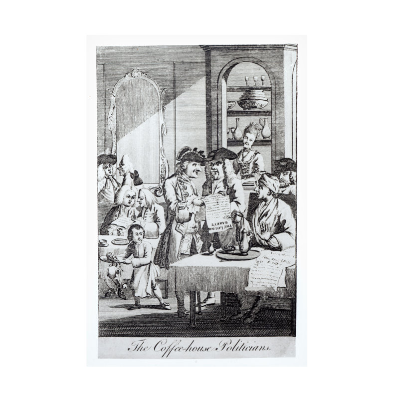 Art anglais sur toile, "The Coffee House", H 19 po x l 12 po