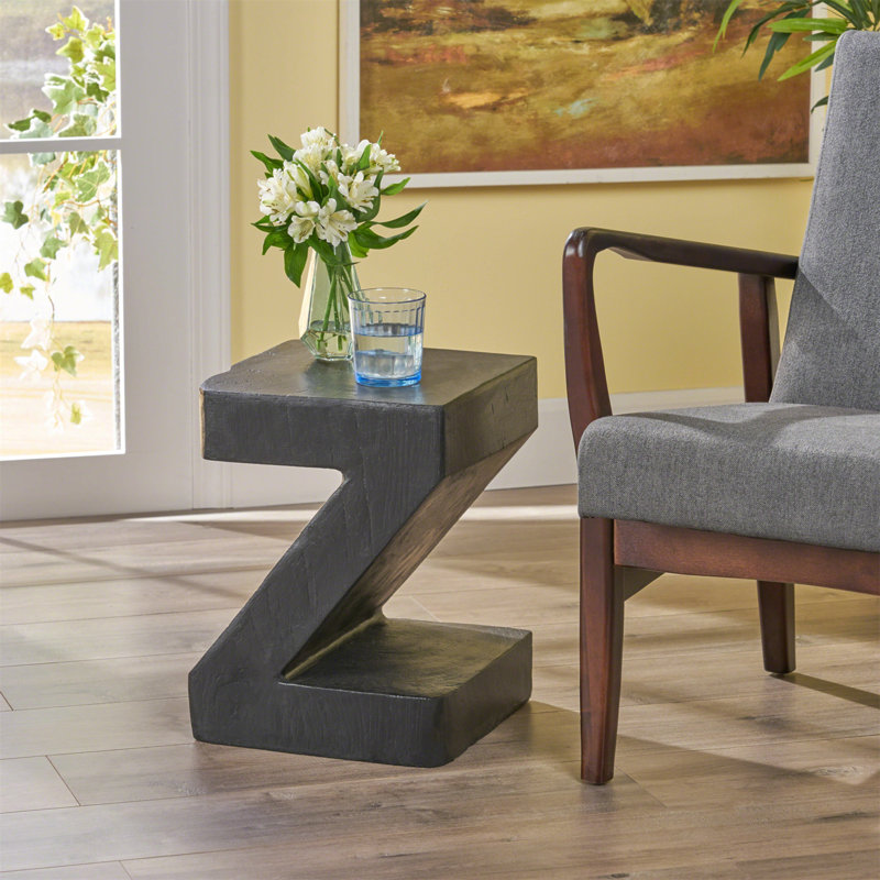 Table d'appoint unique en béton léger avec des touches artistiques pour la décoration intérieure, Noir, noir, noir, noir