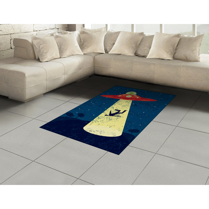 Cartoon High Density Long Fiber Poly Threads Decorative Area Rug Carpet, Rectangle 4' x 5'8"