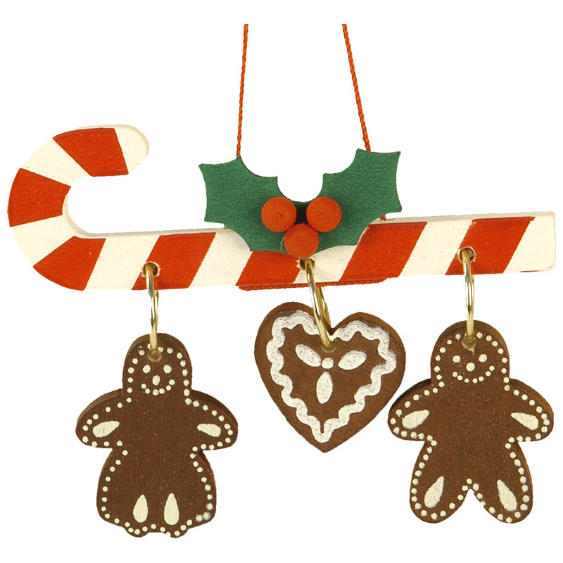 2'' Handmade Wood Hanging Figurine Ornament