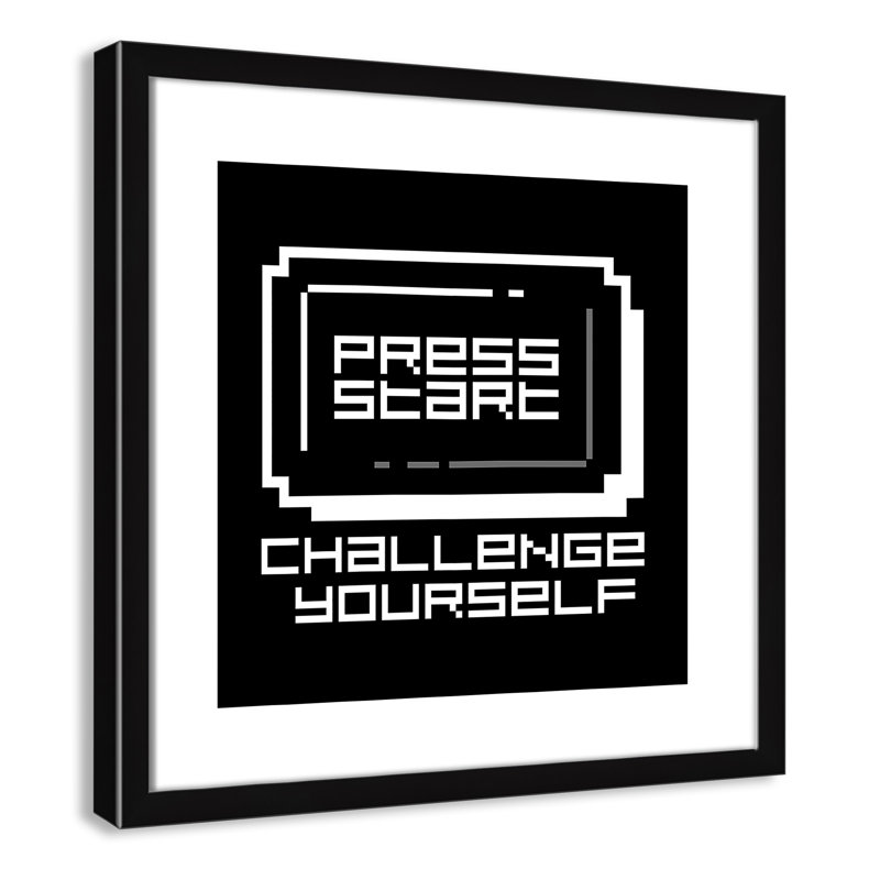 Décoration murale pour enfant challenge, H 18 po x l 18 po x P 0,63 po, Encadré de boîte noir