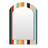Colorful Nostalgia Striped Pattern - Striped Asymmetrical Large Wall Mirror, Mid-Century Modern Arch Decorative Mirror, Printed Metal Art-1352266544