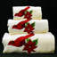 Ensemble de 3 serviettes de Noël brodées 100% coton ultra doux de luxe pour la maison, cardinal rouge avec motif ivoire