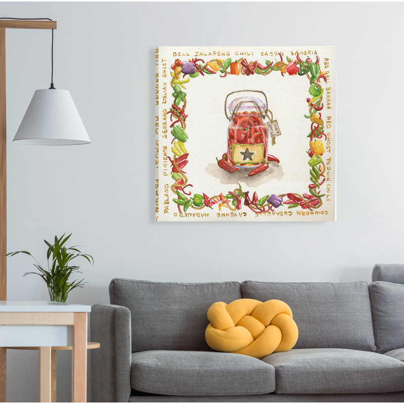 « hot chili medley », peinture, H 24 po x l 24 po x P 1,5 po, Toile tendue