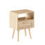 Table de chevet moderne de 15,84 po avec pieds en bois massif et table d'appoint élégante pour la chambre à coucher, facile à nettoyer et polyvalente pour la décoration intérieure-1252599210-1252599209