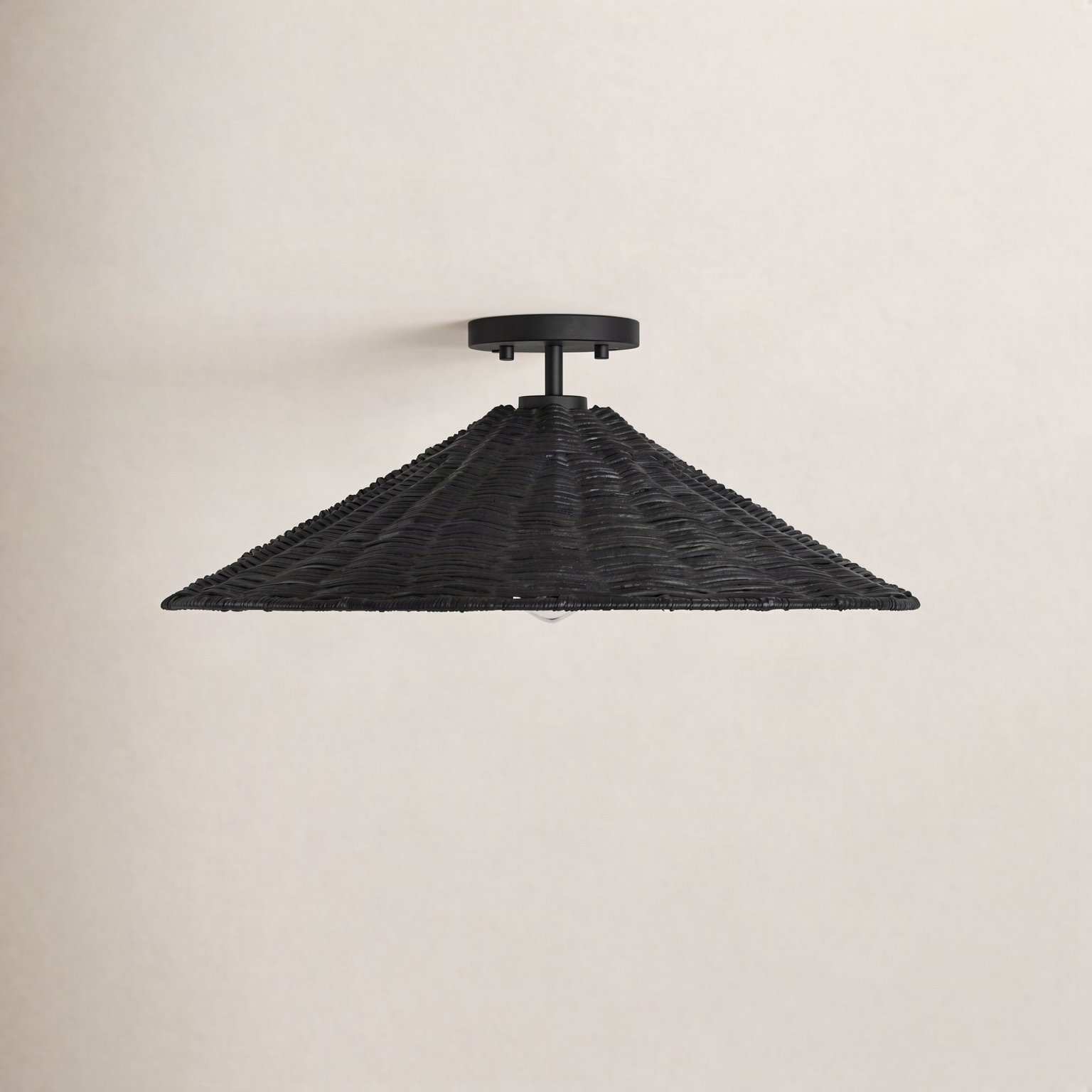 Lilliana Single Light Semi Flush Mount, Matte Black