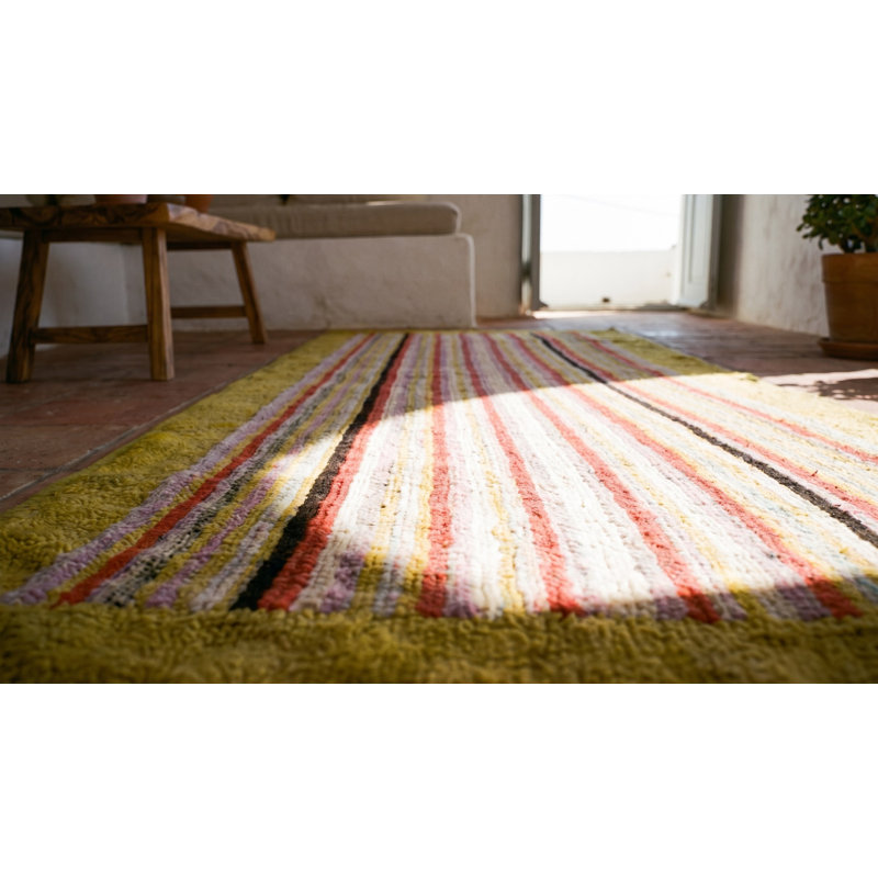 Tapis crocheté antique en laine américaine