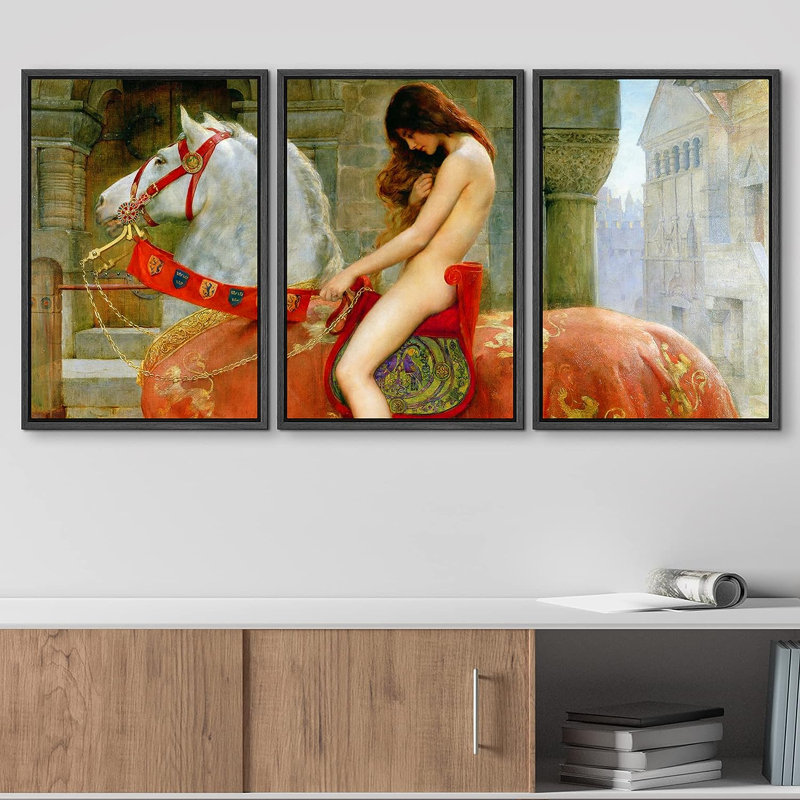 «Lady Godiva on Canvas» par John Collier, reproduction d'art rétro sur toile, H 24 po x l 16 po x P 1,5 po