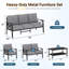     Mobilier d'extérieur pour 7 personnes avec structure en métal robuste, ensembles de meubles de patio avec revêtement antirouille avancé pour toutes les conditions météorologiques, ensemble de conversation pour l'extérieur avec coussins résistants aux intempéries et dossier haut-109768234