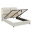 Cadre de lit grand format enveloppé de tissu avec système de levage hydraulique et lumière DEL-14404817