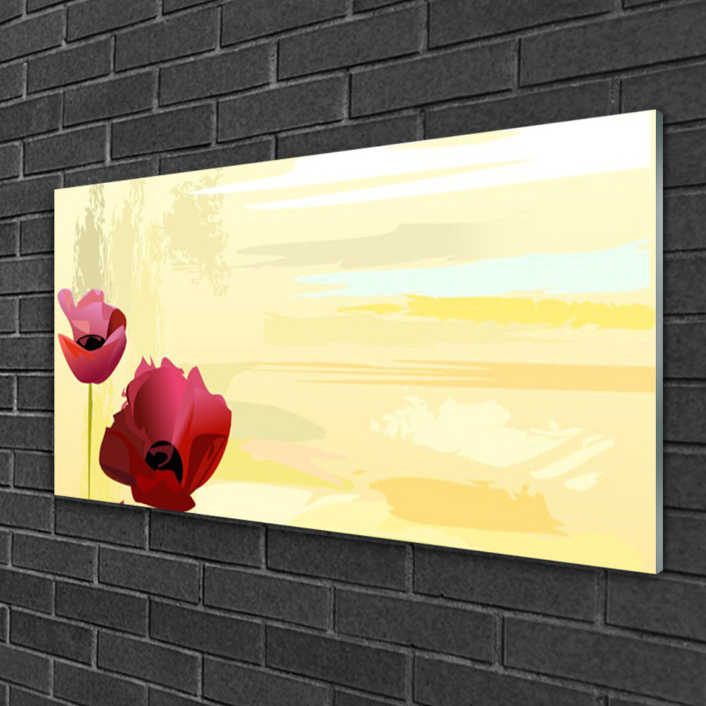 Glasbild Blumen Floral