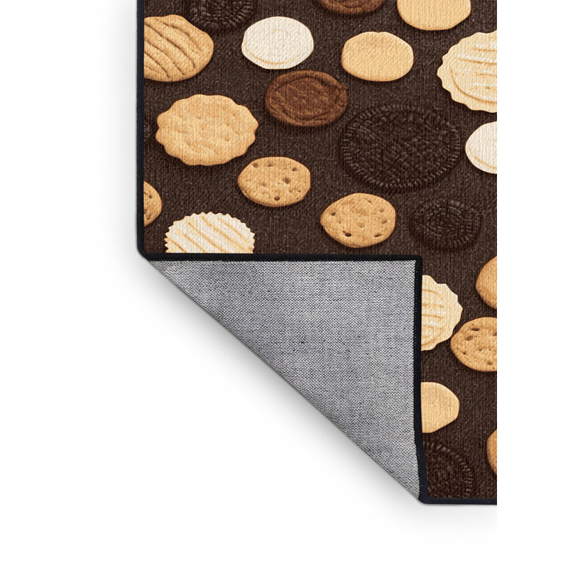 Washable Cookies and Biscuits Desserts Area Rug, Round 7'