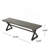 Outdoor Aluminum Dining Bench With Steel Frame, Grey / Black-1179032199