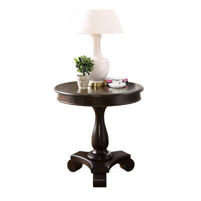 Table d'appoint à piédestal en bois de 26,5 po de hauteur - Finition élégante, gracieuse